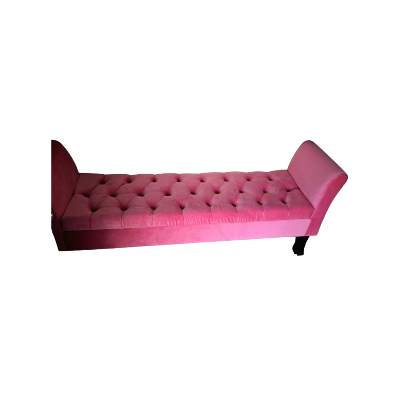 Customized Pink Velvet Small Sofa Bed