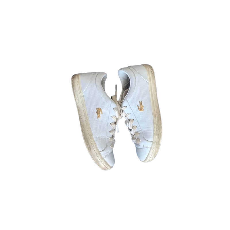 Lacoste White Leather Sneakers - Size 36