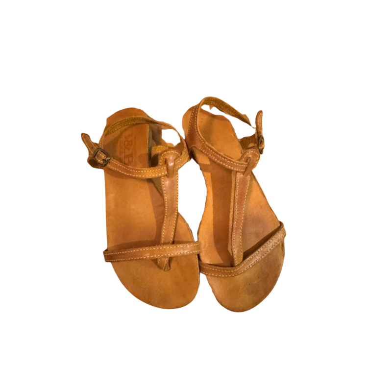 Greek Leather Slingback Flat Sandals