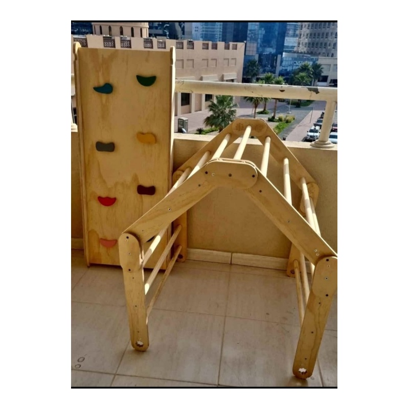 Foldable Pikler Triangle Climber with Ramp
