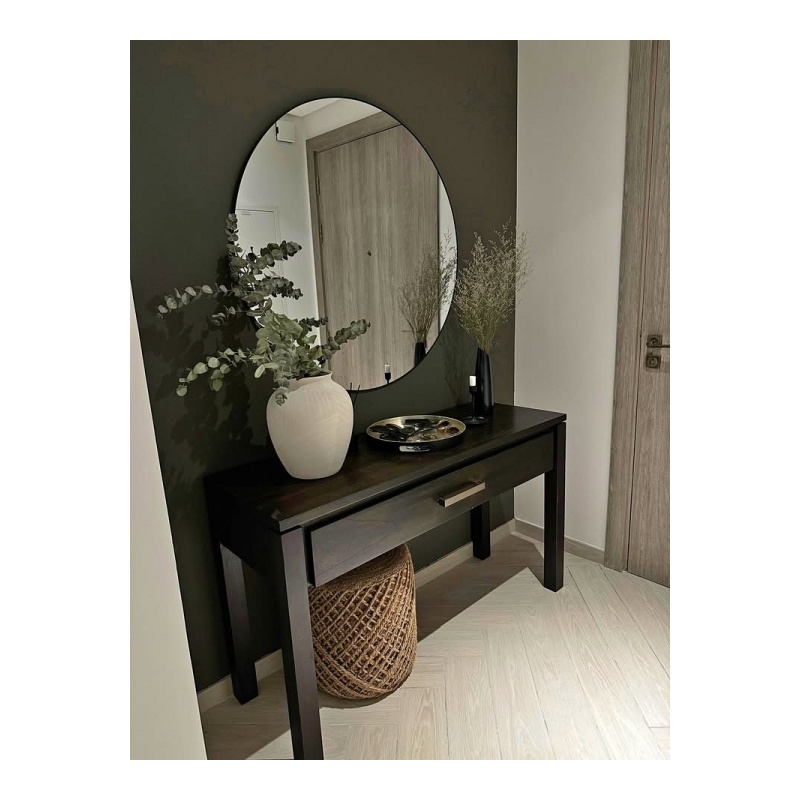Round Mirror with black frame
