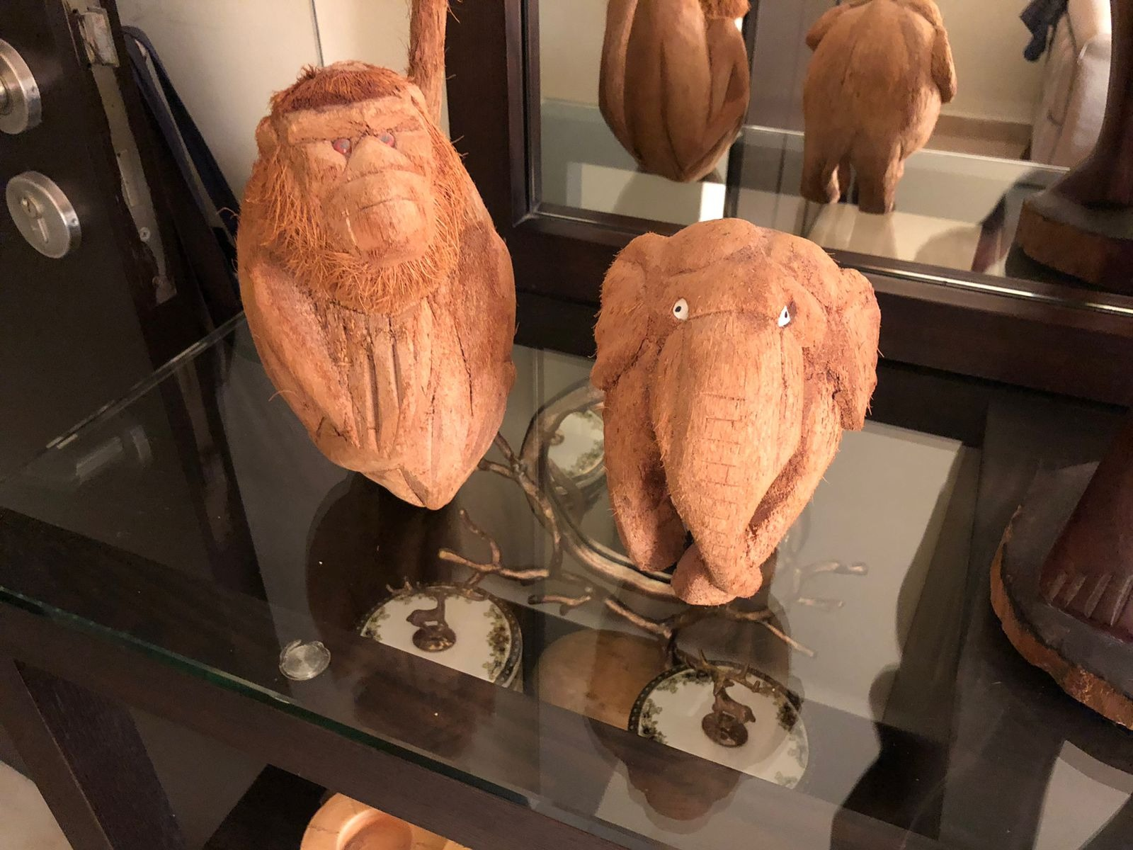 Monkey and Elephant Carving