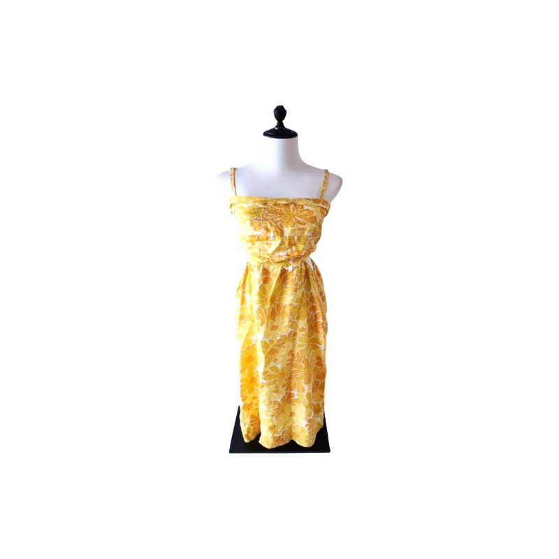 Yellow Cotton Linen Dress