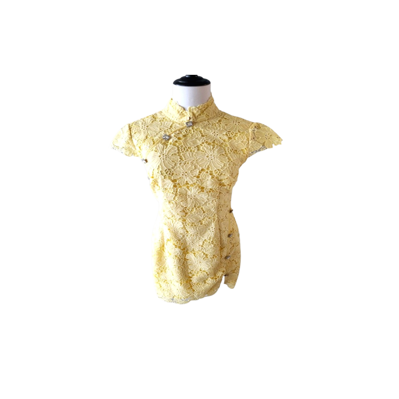 Yellow Rae Lace Overlay Sheath Dress