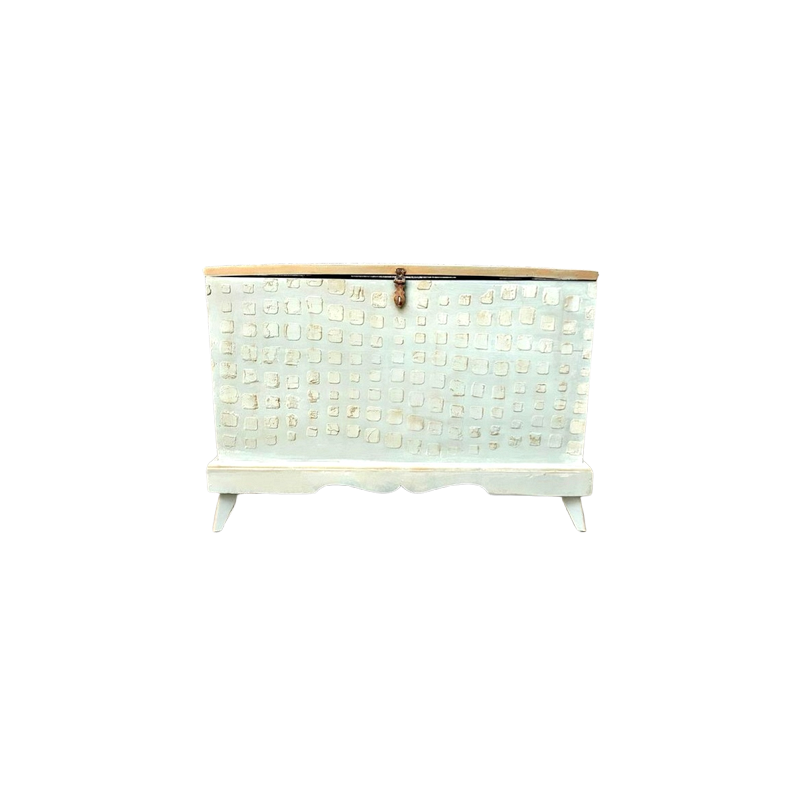 Solid Wood  Storage Box with Cherry Blossom Design