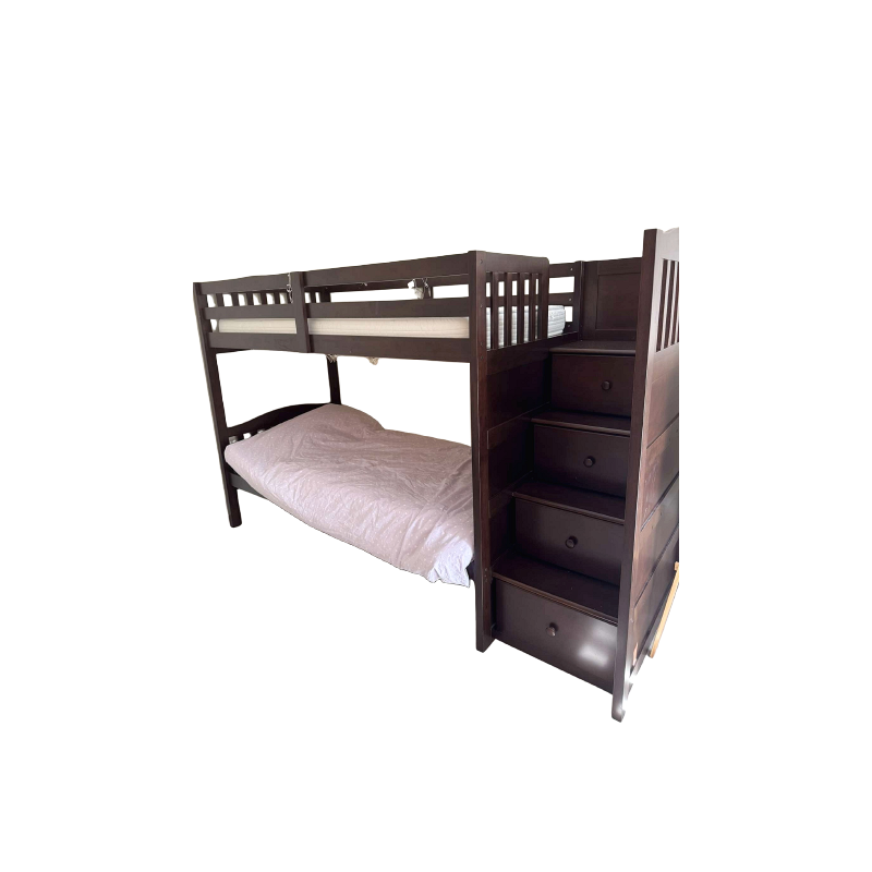 Pottery Barn bunk bed with drawers in the stairs