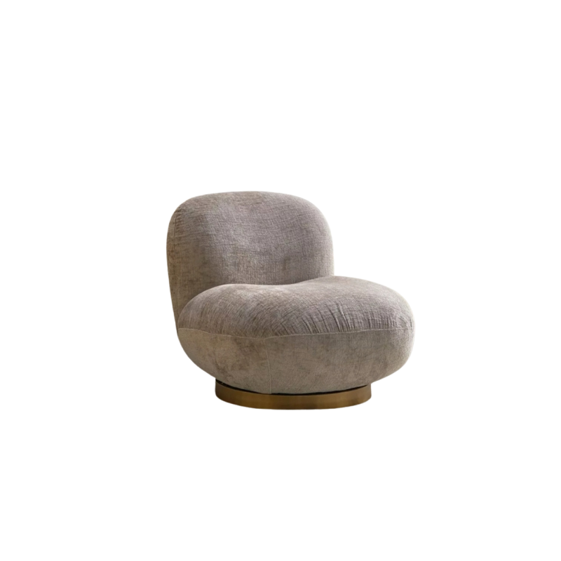Rotating Fabric Swivel Armchair