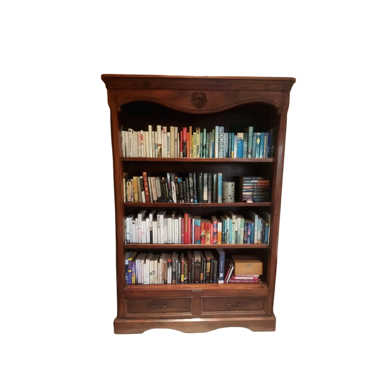 Handcrafted Solid Wood Bookcase with Drawers