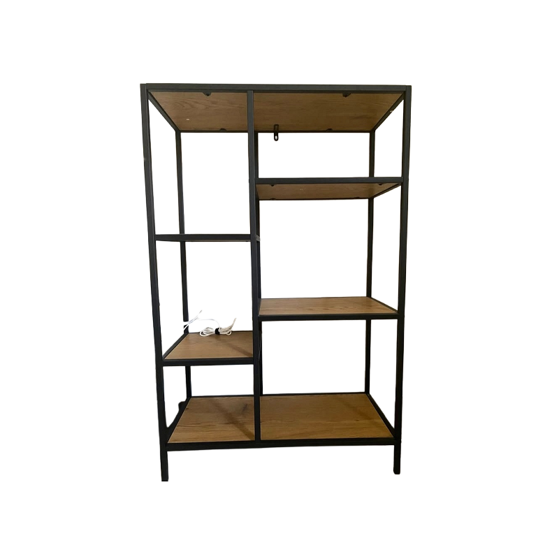 JYSK Black and Wood Shelving Unit