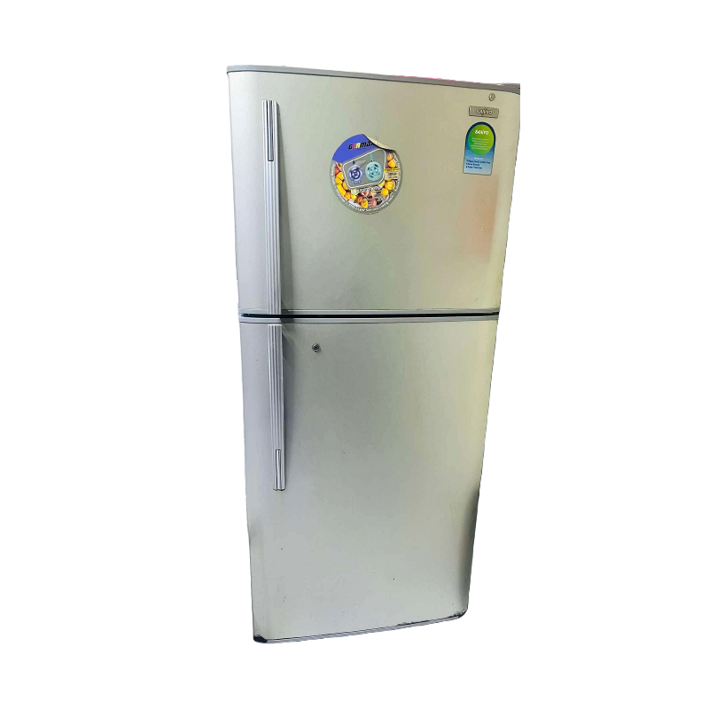 Sanyo 2-Door Top Freezer Refrigerator – Silver Gray