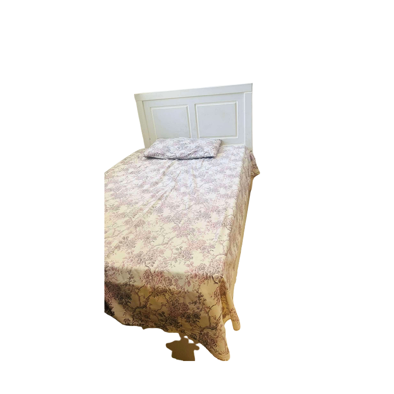 Two Single Beds with Mattresses and Sturdy White Wood Bedframes