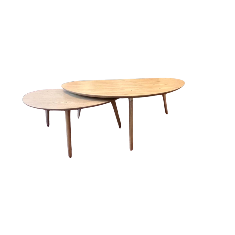 Set of 2 Irregular Wooden Coffee Tables