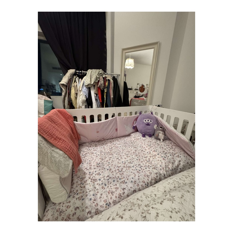 Babyshop Crib - Convertible Sleep Next to Me to Toddler Bed with Mattress