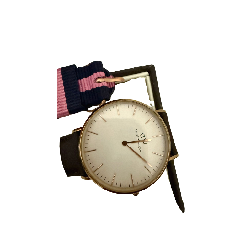 Daniel Wellington Watch Classic Winchester Nato Blue Pink Text Ilarm Ladies