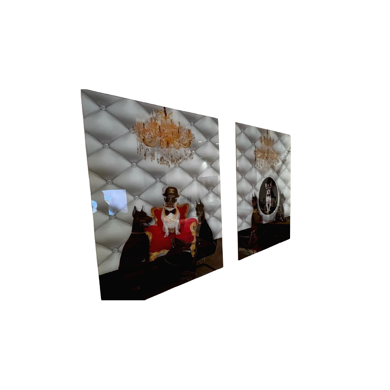 Chattels & More-2 Glass Doberman Bodyguards Wall Art