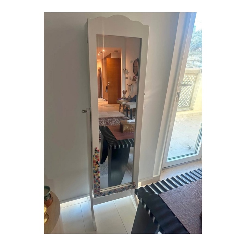 Full-Body Mirror with Hidden Accessory Storage
