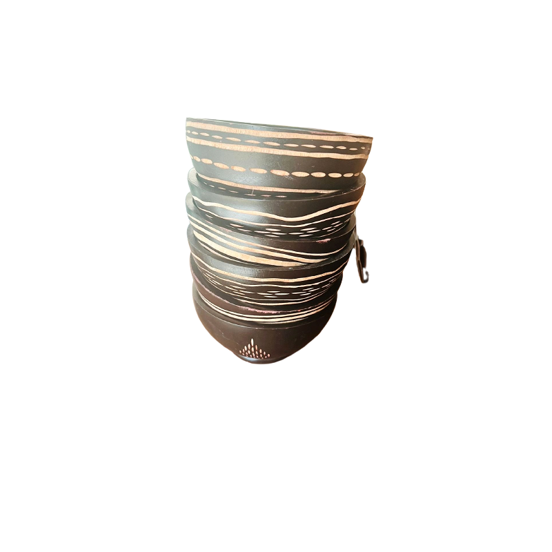 Hand crafted wooden African bowls