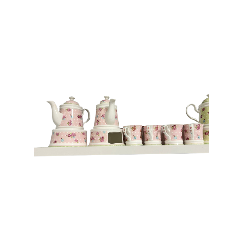 Pink tea pot and cup set