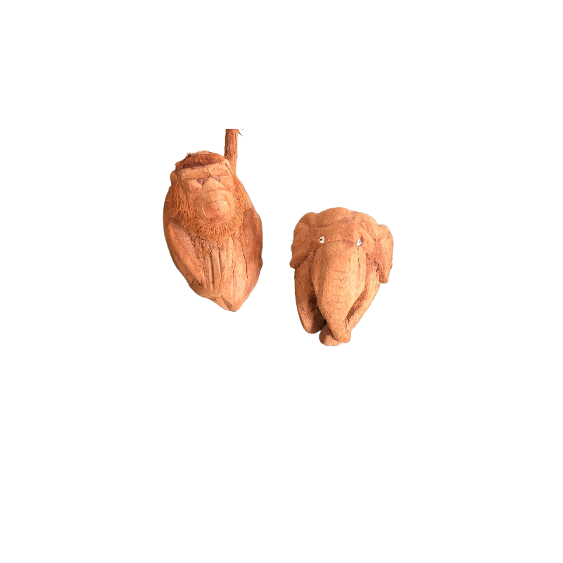 Monkey and Elephant Carving